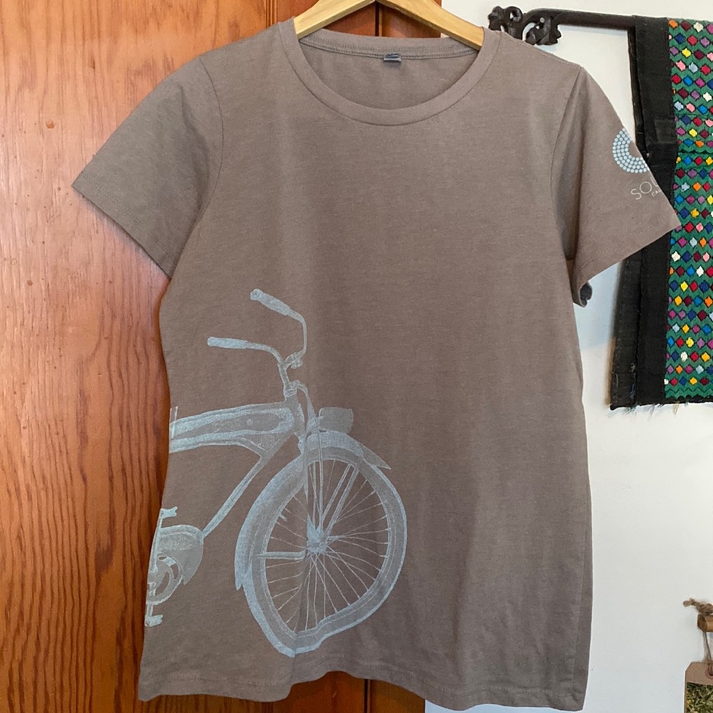 Solage Resort T-Shirt. Women’s. Retro bicycle screen print wraps around.
